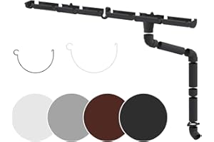 RAINWAY S Regenrinnen Komplettset (1 Dachseite) - PVC-U Kunststoff in 4 Farben, für Dachflächen < 100m² empfohlen (Set min. 6 Meter, anthrazit) Kunststoffrinne Entwässerung