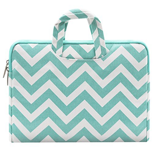 MOSISO Chevron Segeltuchstoff Hülle Sleeve Aktentasche für 15-15,6 Zoll MacBooks, Laptops Farbe: Heiß Blau