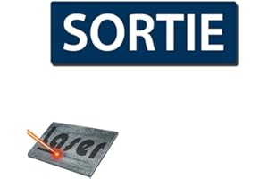 MYGOODPRICE Plaque gravée autocollante 30x10 "Sortie" fond bleu