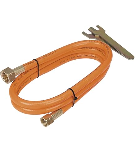 Tuyau Gaz Flexible Acier Inoxydable 1m - Norme EN 15266 - Pour Table De Cuisson Gaz Naturel Ou GPL