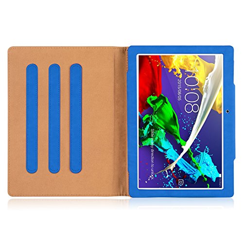 Lenovo Tab 2 A10-30, JAMMYLIZARD Ledertasche für Lenovo Tab 2 A10-30, BLAU & HONIG - 4