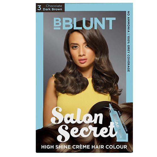 BBLUNT Salon Secret High Shine Creme Hair Colour - Dark Brown 3, 100g (Free Shine Tonic, 8ml)