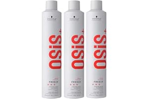Schwarzkopf OSiS+ Freeze Lot de 3 sprays de fixation forte pour cheveux, 500 ml chacun