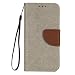Produktbild Lonchee Acer Liquid Zest Z525 Wallet Tasche Brieftasche Schutzhülle ,Hit-Farbdesign Hochwertige PU Leder Folio Tasche Case Hülle im Bookstyle mit Standfunktion Kredit Kartenfächer (Grau / braun)
