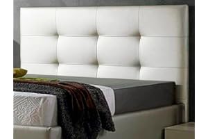 DecorQUALITY Cabecero Cama 90 Cabezal Acolchado tapizado cabeceros Polipiel Comodo Moderno y Resistente Mod. Texas Todas Las Medidas y Colores (Blanco, 90 * 70)