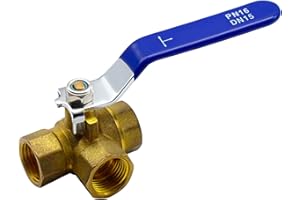 AMONENZ 3 Way Ball Valve, DN15 1/2 Thread Inner Water Tap Splitter, Brass Stopball Valve Suitable for Water, Oil and Air