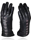 100% A-CLASS LAMBSKIN CUERO - Hecho de piel de cordero auténtica de alta calidad con suavidad de tacto, flexibilidad, fuerza y   comodidad duradera. Los guantes de cuero se adaptan bien a tus dedos y serían tus elementos esenciales de clima frío.
