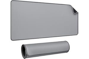 JIALONG Tappetino Mouse Gaming, Grande Mouse Pad XXL 900x400mm Confortevole, Lavabile, Antiscivolo Tappetino Scrivania Supporto per Ufficio Computer, Tastiera PC Gaming - Grigio