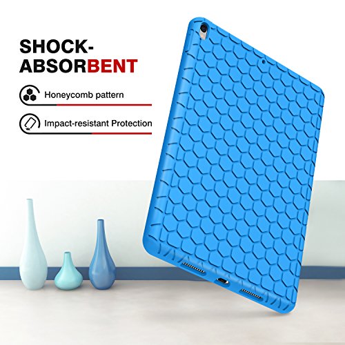 MoKo Hülle für iPad Pro 10.5 Zoll 2017 – [Honey Comb Series] Lightweight Silikon Case Stoßfest [Kids Kinderfreundlich] Schutzhülle für Apple iPad Pro 10.5 Tablet, Blau - 5