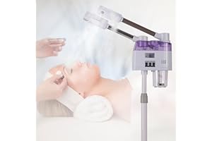 RIBASUBB Gesichtsdampfer, 800W Doppelrohr Heiß & Kalt Gesichtssauna, Multifunktions Spa Luftbefeuchter Schönheit Tiefenreinigung für Feuchtigkeitsspend und Hautpflege für Zuhause Salon Spa