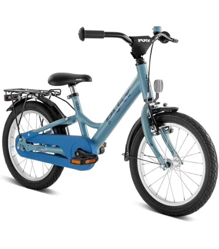 PUKY YOUKE Classic 16 | Kinderfahrrad 16 Zoll | Kinderfahrrad ab 4 Jahren | Retro Kinder Fahrrad mit Korb & Rücktrittbremse | Höhenverstellbar & leicht | Made in Germany