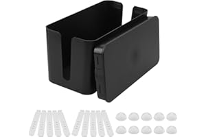 AWBEOT Scatola Cavi, Scatola di Gestione dei Cavi, Scatola Portacavi, Scatola Nascondi Cavo, Organizzatore Raccogli Cavo, Materiale PP Isolante (Nera, Piccolo)