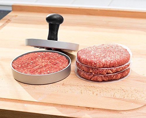 AEG AHP01 Premium Burgerpresse aus Aluguss mit Antihaftbeschichtung und Komfortgriff + 20 Blatt Backpapier / Hamburgerpresse / Hamburger-Presse / Burger Maker / LFGB zertifiziert - 2