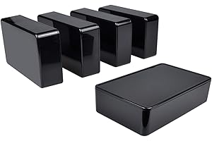 5 Stück Elektronik Gehäuse Kunststoff, Therlan Anschlussdose ABS Projektbox Elektronische Aufputzdose Gehäuse für Klein Arduino 100 x 60 x 25 mm Abzweigdose (Schwarz)