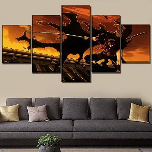 Haochenli188 Lienzo 5 Panel Sin Marco Anime Tsubasa Reservoir Chronicle Kurogane Katana Pintura Wall Art Print Poster Home Decor Picture - 