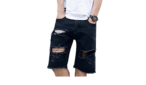 Pantaloncini di Jeans Strappati bucati Casual Estivi da Uomo, Pantaloni  alla Moda Vintage invecchiati : Amazon.it: Abbigliamento