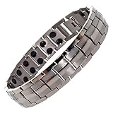 Titanium Magnetic Pain Relief Therapy Bracelet from MnB Magnetic Bracelets (Silver)