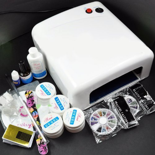 BF Authentic 36W UV Gel White Lamp Dryer Nail Art Manicure TIPS SET KIT