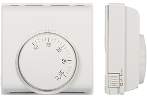 RAGUSO Termostato de Ambiente Controlador de Temperatura mecánico de Ambiente Interruptor de termostato con 2 Tornillos para Aire Acondicionado Central Nuevo 220 V (0.276 * 0.276 * 0.125 Pulgadas)