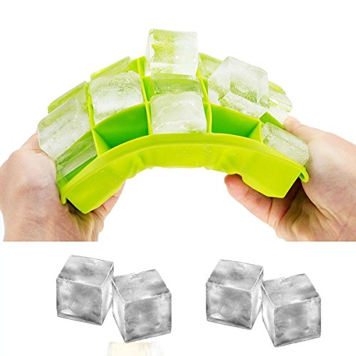 Vpsan 15er Eiswürfelform Pralinenform Schokoladenform aus Silikon für Eiswürfel, Schokolade usw,3,3cm Eiswürfel(Rot) - 2