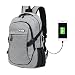 Produktbild Super moderner Unisex Nylon-Rucksack mit USB-Ladegerät-Port, Laptoptasche für Mädchen, Sport-Rucksack Größe L Grau