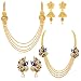 Sukkhi Pretty 4 String Gold Plated Set of 2 Necklace Set Combo For Women RS.599.00
