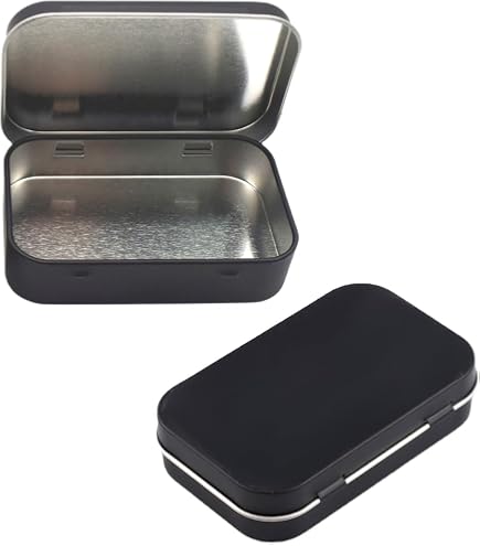 4 Scatoline In Ferro Nero Con Coperchio - Porta Oggetti In Metallo Per Chiavi USB, Gioielli, Piccoli Accessori