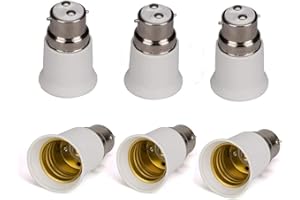 FOUTP Douille Adaptateur B22 vers E27, Adaptateurs de Conversion pour Passer de B22 à E27, Transformation de Baïonnette à Visser, pour Utiliser de Vieilles Ampoules B22, lot de 6
