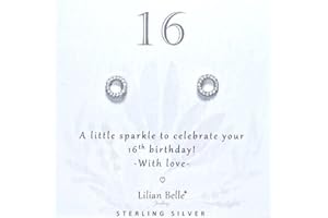 Lilian Belle 16th 18th 21st 30th 40th 50th 60th 70th 80th Birthday Gifts for Girls Women Silver CZ Earrings