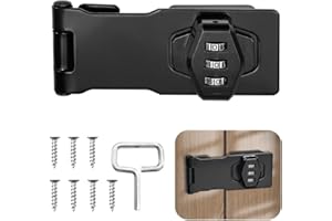 LANSKYLAN Serrature con Combinazione 4 Pollici Lucchetto con Combinazione a 3 Cifre Serrature a Cerniera con Password Serrature per Armadietti con Vite per Armadietto Cassetti e Porta, Nero
