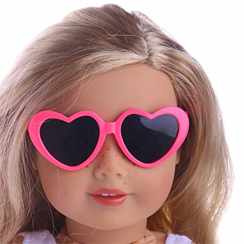 Preisvergleich Produktbild Amerikanerin herzförmige Plastikbrille, Malloom Heart Plastic Frame Sonnenbrillen für 18 Zoll Unsere Generation American Girl Doll