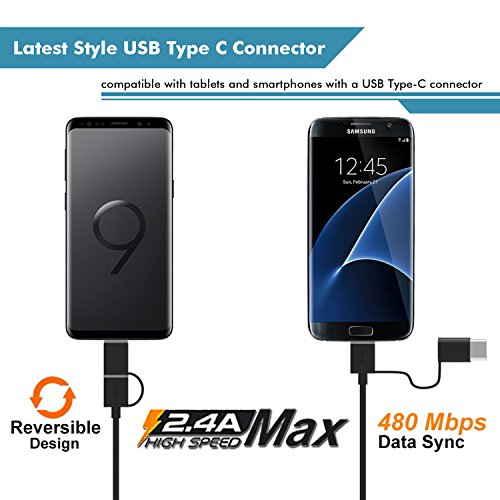 iVoler Quick Charge 3 0 30W 2 Puertos USB Cargador de Coche  QC 3 0 Puerto   Qsmart Puerto 5V 2 4A  con 2 en 1 Cable Cargador Micro USB y Tipo C para Samsung Galaxy S9 S9 Plus S8 S8  S7 S7 Edge  S6 S6 Edge   Note 8 5 4 Edge  LG G6 G5 G4  Asus Zenfone 4 3 2  HTC 10  One A9 M8 M9  Nexus 6  Xiaomi Mi 6 5  Huawei  Motorola Android smartphone  Tablette  iPhone  iPad  Batteries Externes  Chargeur Portable  etc  - Negro Oro