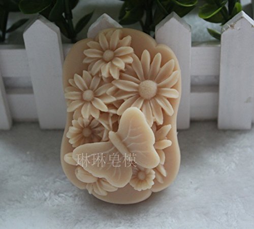 LC Butterfly Flower N095 Form Craft Art Silikon Seife Form Craft DIY, Seifengießform Kerze handgefertigt - 2