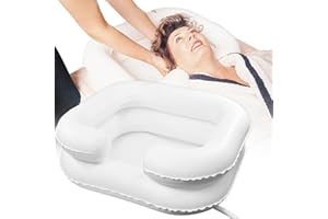 SSRDFU 1 x dmuchany szampon do mycia w łóżku, mobilny szampon pod umywalkę + poduszka + wąż odpływowy, dla dzieci, rannych, osób starszych i kobiet w ciąży, 1 szt