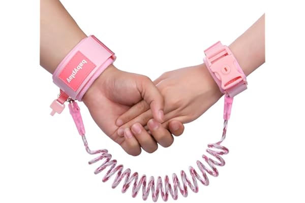 AOMIG Harnais de Sécurité Enfant,1.5M Harnais Enfant Anti perdu poignet Ceinture 360 ° Rotation Silicone Fluorescent Bracelet Serrure à clé,Plus sécurisée Tout-Petit Voyage Essentiels