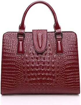 KAXIDY Krokodil Leder Damen Handtasche Schultertasche Tasche Umhängetasche Shopper Henkeltasche
