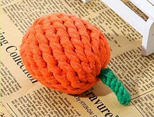 Pets Empire Pet Toys Fruit Orange Weaving Toys Dogs Gnaws Toys Molars Clean Teeth Ball Cotton Rope