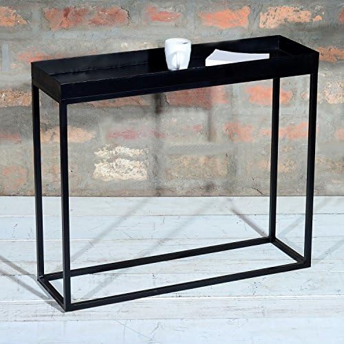 Suri Industrial Black Metal Console Table