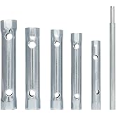 MasterTools 6 Par&ccedil;a Boru Tipi Lokma Anahtar Takımı - 8mm-17mm Metrik &Ccedil;ift Taraflı Somun Sıkma Seti - T-Kollu Musluk, Batarya 