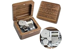 Sinzyo You Are My Sunshine Caja de Música de Madera Vintage Navidad San Valentín Cumpleaños Regalo (Caja de Madera de Nogal)