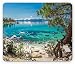 Produktbild Lake Tahoe Mouse Pad, Turquoise Waters of Lake Tahoe Paradise Beach Coastal Beauty Peaceful Landscape, Standard Size Rectangle Non-Slip Rubber Mousepad, Sky Blue