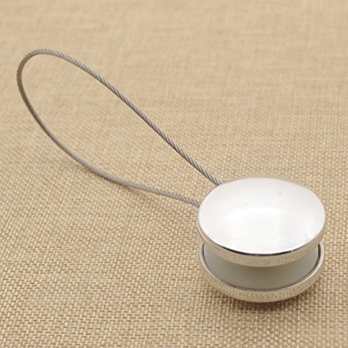 YNuth 2x Magnet Vorhang Raffhalter Clips Rund Silber Legierung Zimmer Dekoration - 2