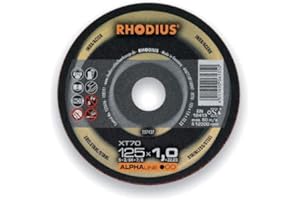 RHODIUS 10 Pack Alpha XT70 Cutting Discs 115MM x 1MM Ceramic Alumina Medium Grit for Angle Grinder