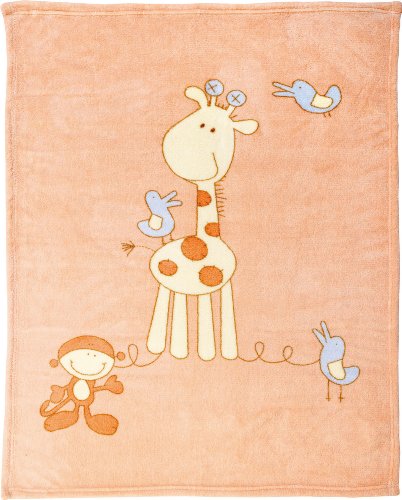 Alvi 931841535 Microfaser Decke "Giraffe", apricot