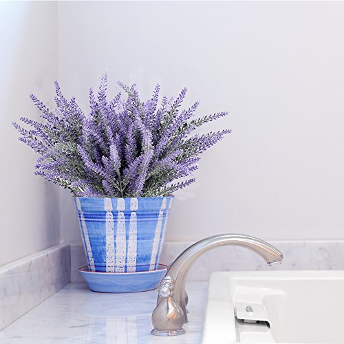 MIHOUNION 8 Bündel Schöne lila Lavender Blumenstrauß Deko Künstliche Lavendel Pflanzen Kunstblumen Simulation Blumen wie echt für zu schlafzimmer Fensterbank Übertopt Blumengestecke - 3