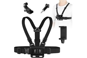 Adiwo Arnés de Pecho Ajustable, para Cámara Deportiva de Acción,Rendimiento Elástica Correa Ajustable, Accesorios Compatible con GoPro y Otras Cámara de Acción