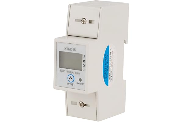 Compteur d'Energie Numérique Monophasé Compteur Electrique à Rail DIN (220V 10 (40) A 2 fils 2P)