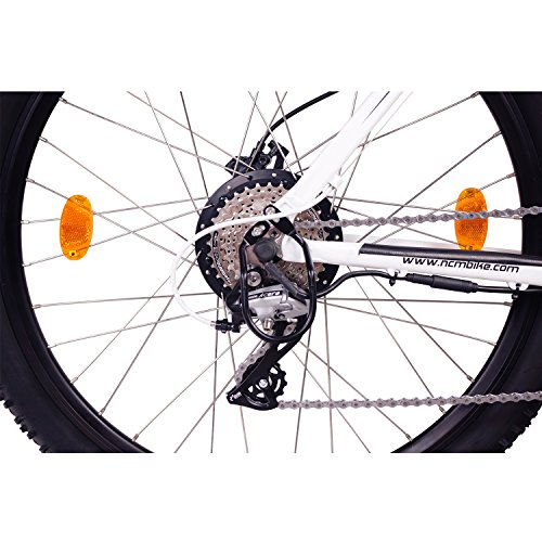 NCM Prague+ 27,5″ Zoll E-MTB,Mountainbike E-Bike, 36V 250W Bafang Motor, 36V 14Ah designer Rahmen Akku mit Panasonic Zellen, hydraulische Tektro Auriga Scheibenbremsen, 24 Gang Shimano Acera Gangschaltung, matt weiß,schwarz - 5