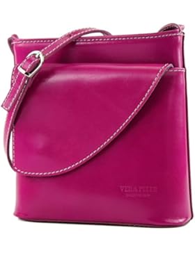 modamoda de - ital. Ledertasche kleine Damentasche Schultertasche Girl Umhängetasche D17