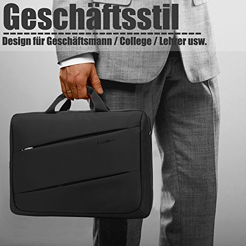 CoolBELL 17,3 Zoll Laptop Messenger Bag multifunktional Aktentasche mehrfachfach Handtasche mit Schultergurt für Macbook / Acer / HP / Dell Alienware / Lenovo / Herren / Damen,Schwarz - 7